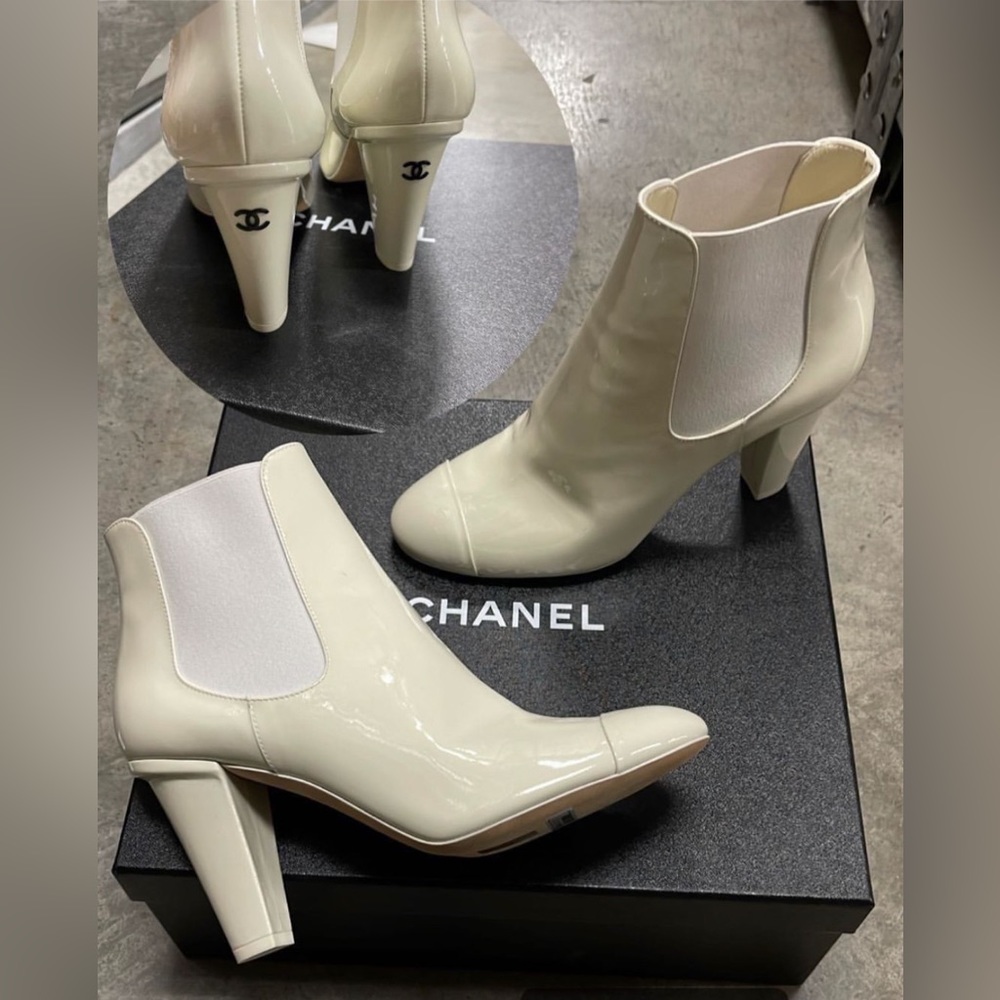 ❌SOLD OUT❌Chanel Cream Booties size 39 - Picture 1 of 11